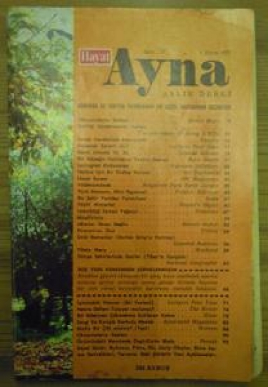 HAYAT AYNA AYLIK DERGİ SAYI :11. 1-EKİM 1971 