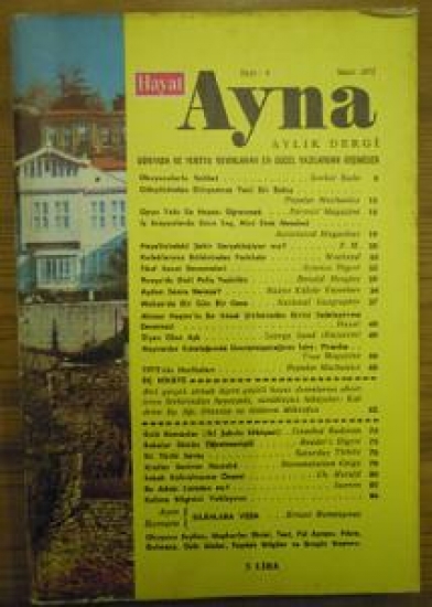 HAYAT AYNA AYLIK DERGİ SAYI :4. MART 1972 