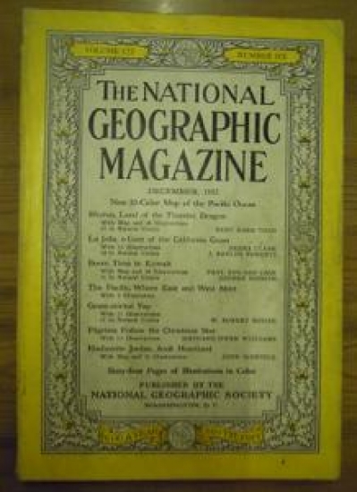 THE NATIONAL GEOGRAPHIC MAGAZINE 1952 YILI AMERİKAN BASKI DERGİ 