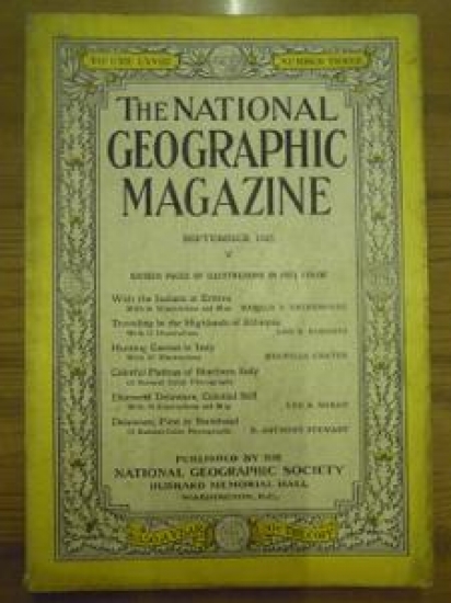 THE NATIONAL GEOGRAPHIC MAGAZINE  SEPTEMBER 1935 YILI AMERİKAN BASKI DERGİ 