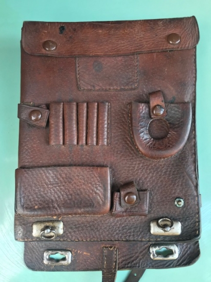 BİRİNCİ DUNYA ŞAVAŞI  ÇANAKKALE SAVAŞI DÖNEMİ KULLANILMIŞ DERİDEN MAMÜL HARİTACI SUBAY ÇANTASI  HAKİKİ DERİ 