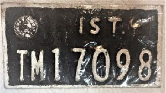 BİSİKLET SAC MÜHÜRLÜ PLAKA 1930 LAR İST TM 17098 