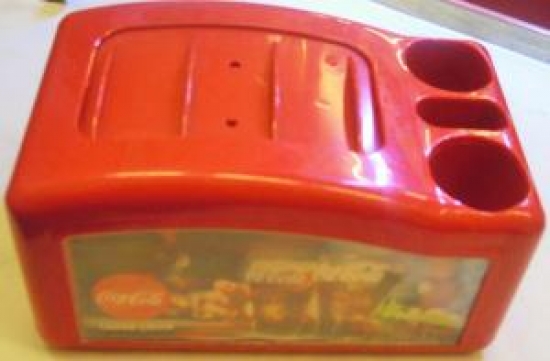 COCA COLA PECETELİK  MASA ÜZERİ PLASTİK KIRMIZI RENKDE MEKANİK PEÇETE KUTUSU KOKA KOLA  REKLAMLI