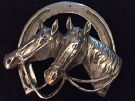 1960 MODEL OTO ÖN PANJÜR ARMASI CİFT AT FİGÜRLÜ NAL İLK DÖKÜM  UGUR NAZAR BEREKET AT NALI