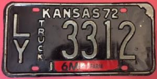 USA METAL ORJİNAL KAMYON PLAKA KANSAS 72 LY TRUCK 3312 