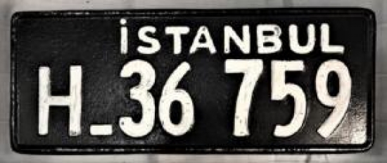 İSTANBUL OTO PLAKA HUSUSİ ANTİKA ORJİNAL H 36 759 NUMARALI 1950 YILLARIN 