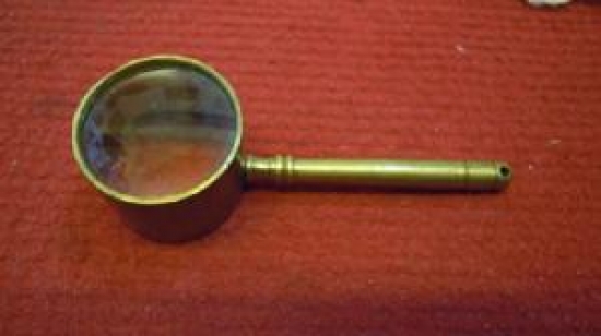 CAM MERCEKLİ KULPLU BRONZ BÜYÜTEÇ