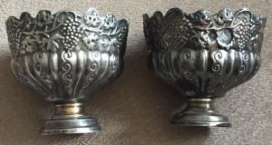 OSMANLI TURALI DAMGALI GÜMÜŞ FİNCAN ZARFI 2 ADET USTA İŞİ 