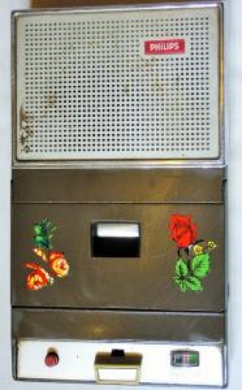 PHILIPS EL 3300 KASET ÇALAR MEKANİK PİLLİ KAYIT SİSTEMLİ 1960 