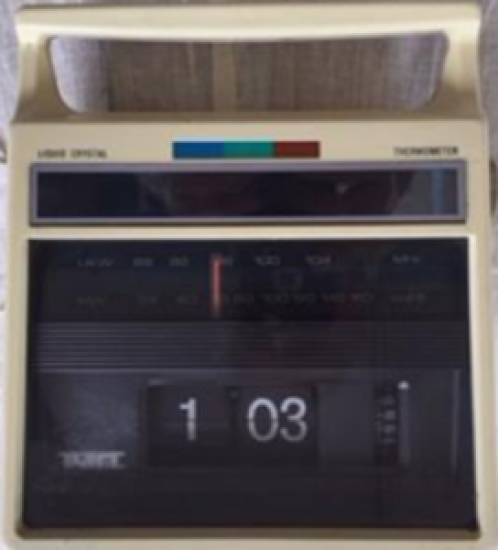 1970 STARTONE C-3000T CLOCK RADİO THERMOMETER YAPRAK SAAT ALARM UKW MW 2 BANT RADYO 