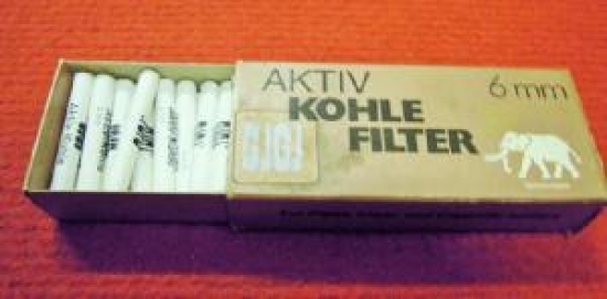 PİPO FİLTRE AKTIV 6 MM KOHLE FILTER GIGJ FÜR PFEİFEN, ZİGARREN - UND ZİGARETTENSPİTZEN FOR PİPES,