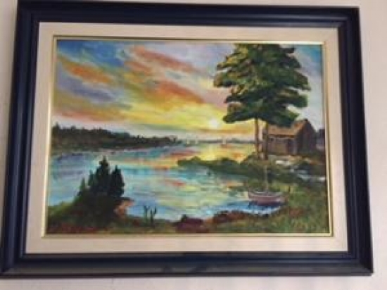 YAĞLI BOYA SANATÇI İMZALI GÜZEL MANZARALI TABLO 