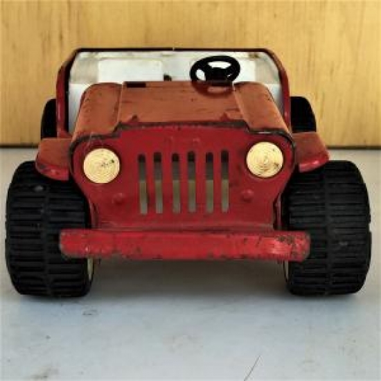 USA AMERİKA TONKA KIRMIZI JİP METAL TENEKE  OYUNCAK ARABA