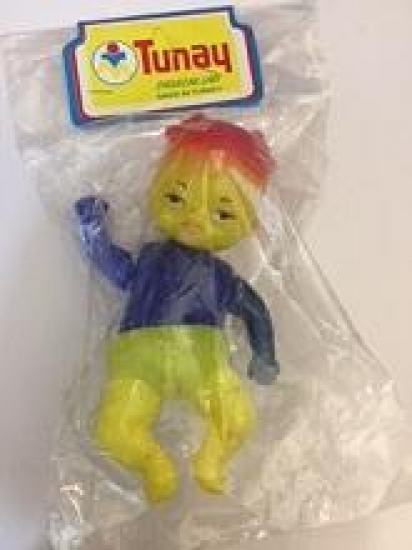 1980 TUNAY OYUNCAKLARI YERLİ KURMALI SUDA KOLLARI HAREKET EDEREK YÜZEN BEBEK FENERBAHÇE RENKLERİ 