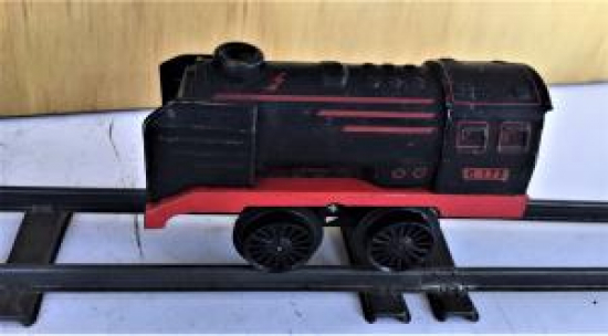 KÖMÜRLÜ LOKOMATİF TREN TENEKE KURMALI OYUNCAK WEST GERMANY 