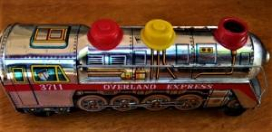 TREN LOKOMATİF TENEKE PİLLİ OYUNCAK MODERN TOYS JAPAN SORUNSUZ 