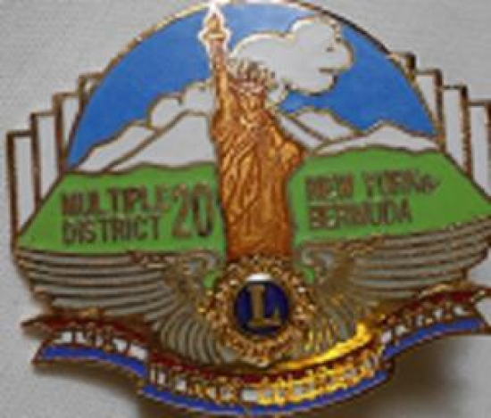LİONS CLUP YAKA ROZET METAL ORJİNAL MUL TIPLE DISTRICT 20 NEW YORK BERMUDA 