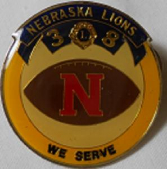 LİONS CLUP YAKA ROZET METAL ORJİNAL NEBRASKA LIONS 38 N WE SERVE 