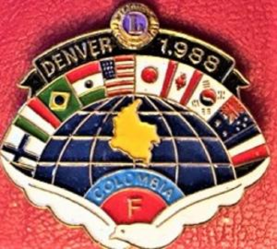 LİONS CLUP YAKA ROZET ORJİNAL METAL DENVER 1988 COLOMBIA F 