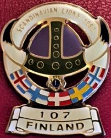 LİONS CLUP YAKA ROZET ORJİNAL METAL SCANDINAVIAN LIONS 1983 107 FINLAND 