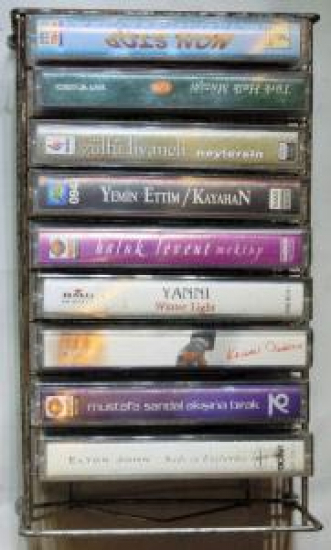 10 ADET KAPASİTELİ TEL KAFES SES KABINDA KASET MUHAFAZA KUTUSU 