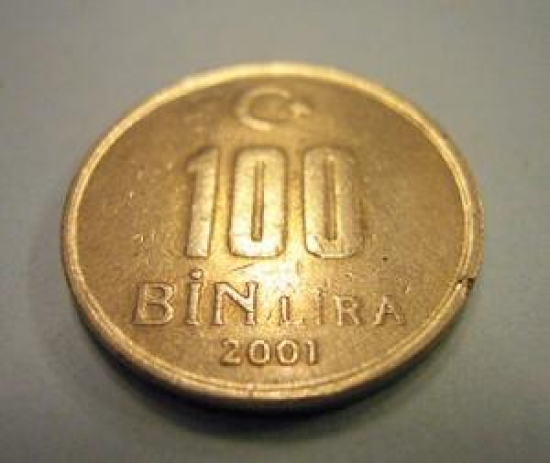 100 BİN LİRA 2001 TÜRKİYE CUMHURİYETİ