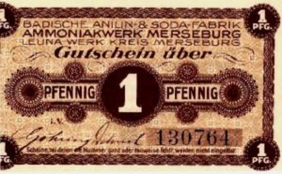 ALMAN NOTGELD KAĞIT PARA ALMANYA TÜRİNGEN KASABASI 1 PFENNİG 130764 