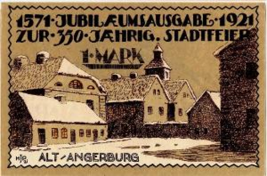 ALMAN NOTGELD KAĞIT PARA ALMANYA TÜRİNGEN KASABASI 100 PFENNİG 1571 - 1921 