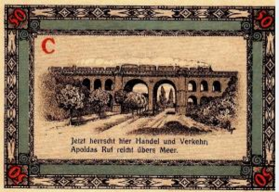 ALMAN NOTGELD KAĞIT PARA ALMANYA TÜRİNGEN KASABASI 50 PFENNİG 31.07.1921 