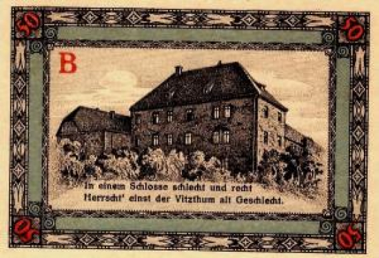 ALMAN NOTGELD KAĞIT PARA ALMANYA TÜRİNGEN KASABASI 50 PFENNİG 31.07.1921 