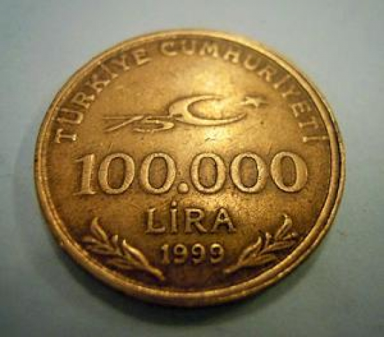 TÜRKİYE CUMHURİYETİ 100.000 LİRA LİRA 1999 MUSTAFA KEMAL ATA TÜRK 