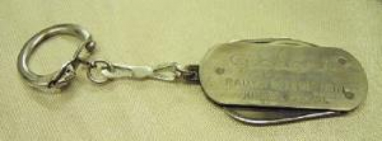 NEVTRON TELEVİZYON TEL 22-15-89 GALERİ RADYO TELEVİZYON KEMAL ERKAL METAL ANAHTARLIK ÇAKI 