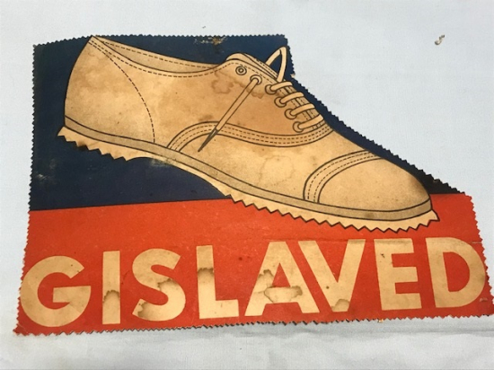 1929 GISLAVED AYAKKABI REKLAM KARTONU PULLU SATIS MAZALARINA REKLAM İCİN KULLANILAN