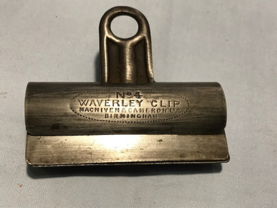 WAVERLEY CLIP MACNIVEN CAMERON LTD BIRMIGHAM  6.5 CM METAL KAGIT TUTACAK