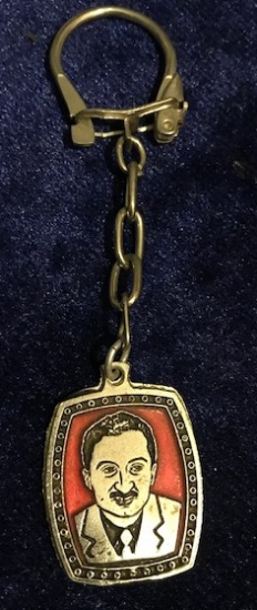  1975 BULENT ECEVİT RESİMLİ METAL KROM ANAHTARLIK