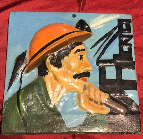 İŞCİ MADENCİ  TEMALI METAL DÖKÜM EL BOYAMA 