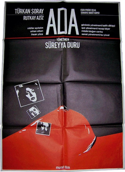 ADA TURKAN ŞORAY RUKTAY AZİZİ  RENKLİ SİNEMA AFİŞ FİLM GÖSTERİMDE TANITIMINDA ASILARAK KULLANILMIŞDIR 