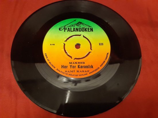 PALANDÖKEN  MAKBER HER YER KARANLIK SAMİ KASAP A - 45 YAZAN KATİP YANLIŞ YAZMIŞ YAZIMI 45 LİK YERLİ PLAK 