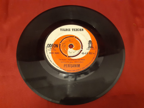 ODEON YILDIZ TEZCAN KARA KAŞLI HATİCEM  PERİŞANIM  45 LİK YERLİ PLAK 