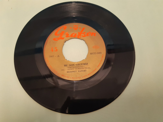 GRAFSON PLAK MEHMET TANERİ SEN SEN SEN , BU SON GECEMİZ 45 LİK YERLİ PLAK 
