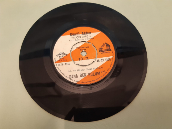 SAHİBİN SESİ PLAK GÖNÜL AKKOR SANA BEN KULUM , BÖYLE GELMİŞ BÖYLE GEÇER DÜNYA 45 KİL YERLİ PLAK 