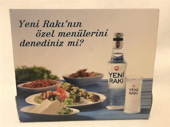 YENİ RAKI NIN ÖZEL MENÜLERİNİ DENEDİNİZ Mİ REKLAMLI EV ŞEKLİNDE TASARLANMIŞ KARTON KİBRİT 