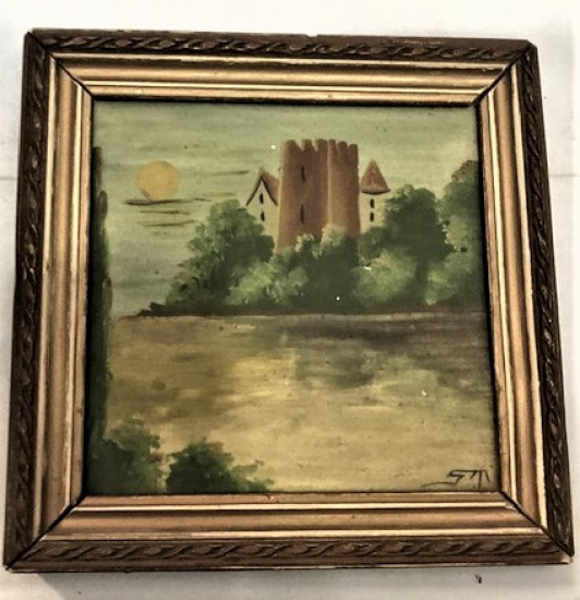 FAYANS ÜZERİNE YAPILMIŞ BİR CALIŞMA  YAGLI BOYA CALIŞMASI ST İMZALI