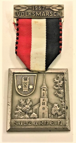 1967 VOLKSMARSCH SULZ a. RHEIN ALMAN ASKERİ KURDELALI MADALYA 