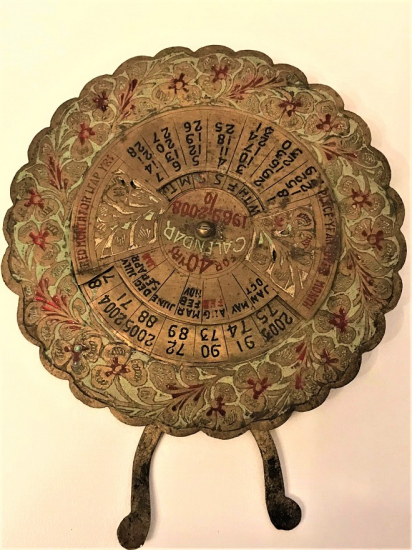 MİNELİ CALENDER 1968 2008 40 YIL MEKANİK BRONZ TAKVİM FOR 40 YRS 