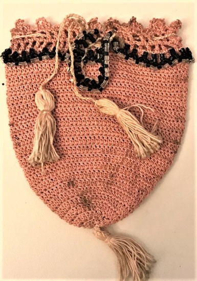 OSMANLI KESE EL İŞLELİ EL YAPIM BONCUK İŞLEMELİ PARA KESESİ  BOYU 10 CM ENİ 8 CM 