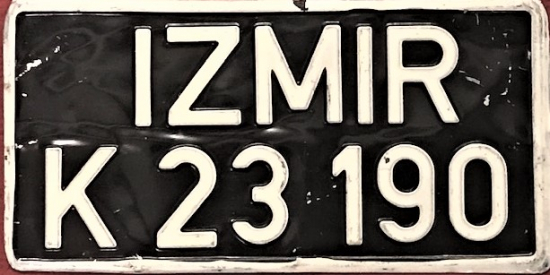  İZMİR 21789 NUMARALI ARAC PLAKA  ALÜMİNYUM  KABARTMA  YAZI 