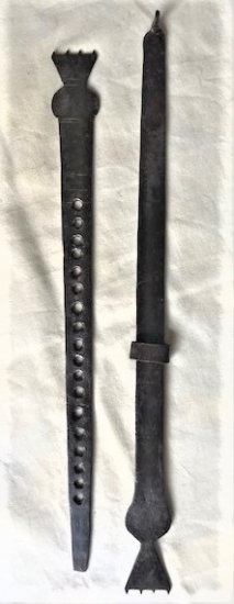 OSMANLI USTA EL DOGME SICAK DEMİR METAL ÖLCÜ ALETİ 2 GECME PARCALI ARŞIN VE ENDAZE