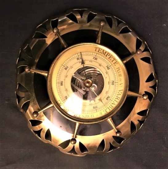 TEMPETE PLUIE OU VI VARIABLE TEMPS  TRES BAROMETRE TERMOMETRE METAL HAFIZASI AYARLANABİLİR 