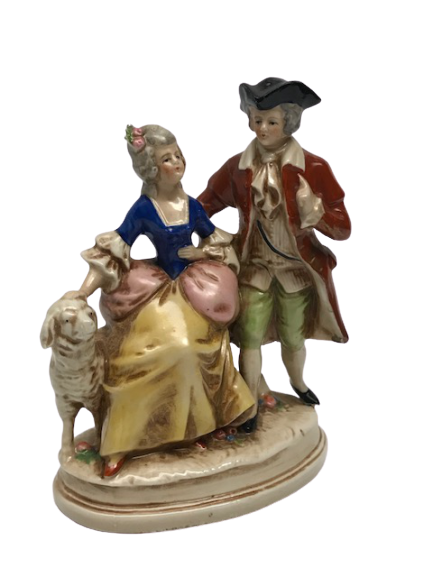 FARANSIZ PRENS VE PRENSEZS MAYZEN DAMGALI PORSELEN BİBLO 14 CM BOYUNDA 